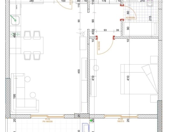 Jednosoban stan 57 m² – Bjeliši, Bar — fotografija 6