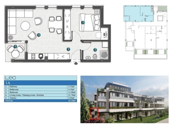 Jednosoban stan 64 m² – Kumbor, Herceg Novi — fotografija 11