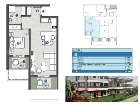 Jednosoban stan 64 m² – Kumbor, Herceg Novi — fotografija 13