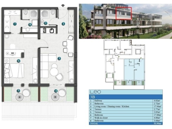 Jednosoban stan 64 m² – Kumbor, Herceg Novi — fotografija 21