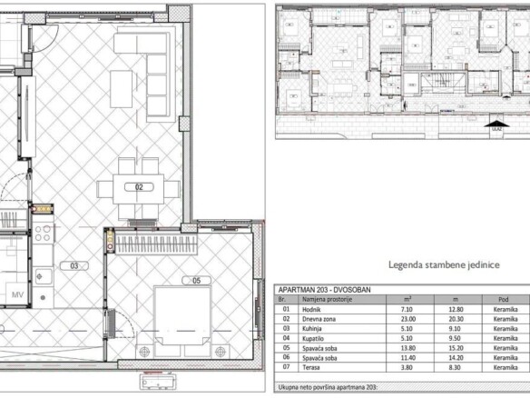Dvosoban stan 69 m² – Đuraševići, Tivat — fotografija 8
