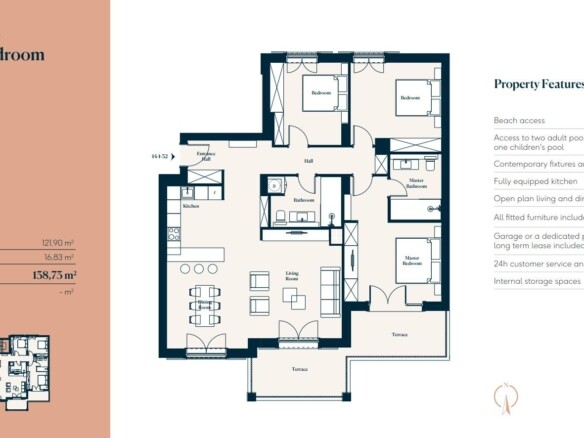 Trosoban stan 139 m² – Tivat — fotografija 9