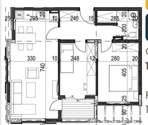 Dvosoban stan 57 m² – Kovačko polje, Kotor — fotografija 19