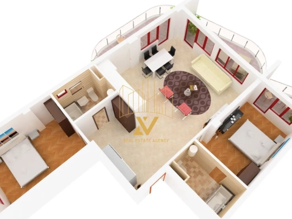 Dvosoban stan 95 m² – Bečići, Budva — fotografija 6