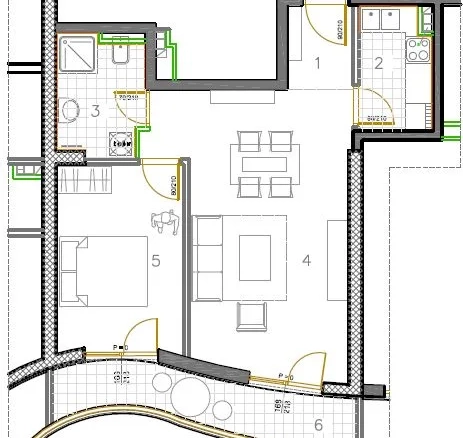 Jednosoban stan 57 m² – Bečići, Budva — fotografija 4