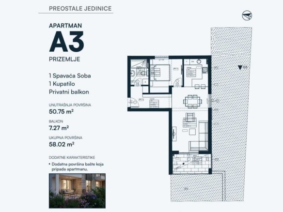 Jednosoban stan 58 m² – Dobrota, Kotor — fotografija 9
