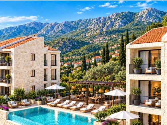 Prodaja luksuznog apartmana 46.22m² – Reževići, Budva | Ekskluzivan kompleks, bazen, spa