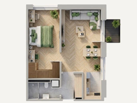 Prodaja jednosobnog stana 50.03m² u novom kompleksu u izgradnji – Petrovac, Budvanska rivijera | 150 m od mora