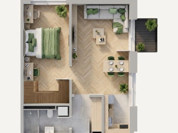 Prodaja jednosobnog stana 53.03m² u novom kompleksu u izgradnji – Petrovac, Budvanska rivijera | 150 m od mora