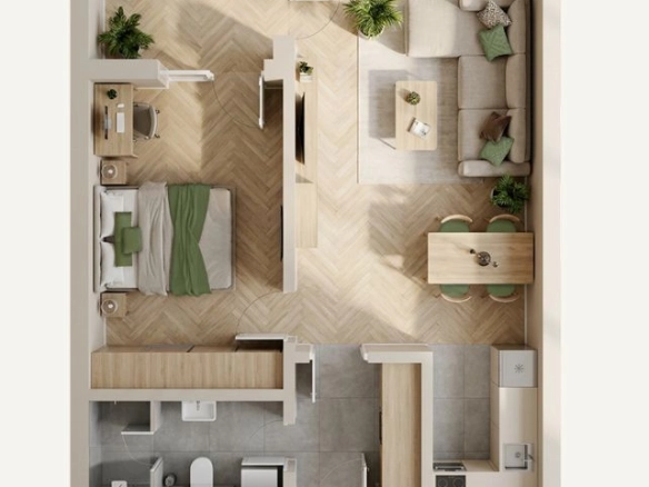 Prodaja jednosobnog stana 49.74m² u novom kompleksu u izgradnji – Petrovac, Budvanska rivijera | 150 m od mora