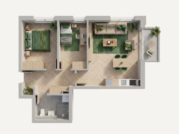 Prodaja dvosobnog stana 64.11m² u novom kompleksu u izgradnji – Petrovac, Budvanska rivijera | 150 m od mora