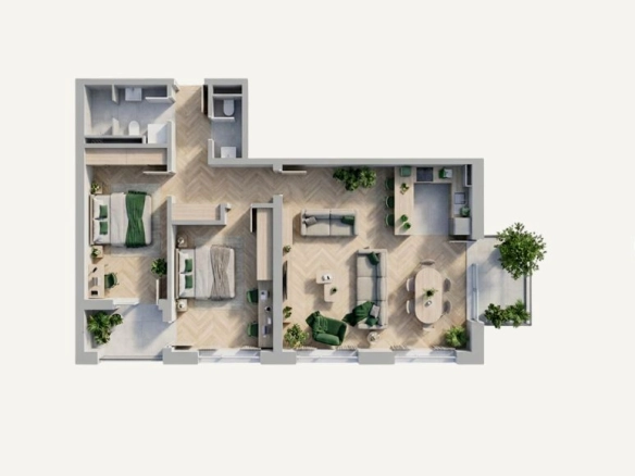 Prodaja dvosobnog stana 89.96m² u novom kompleksu u izgradnji – Petrovac, Budvanska rivijera | 150 m od mora