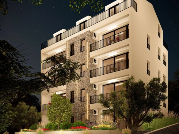 Prodaja novog jednosobnog stana 55m2 u stambenom kompleksu u izgradnji – Lazi, Budva