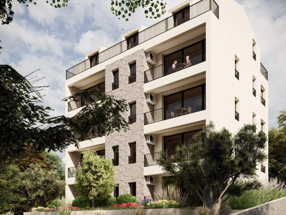 Prodaja novog jednosobnog stana 55m2 u stambenom kompleksu u izgradnji – Lazi, Budva