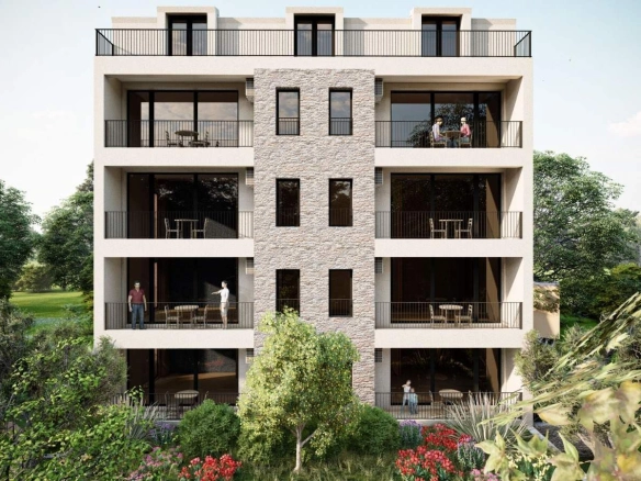 Prodaja novog jednosobnog stana 55m2 u stambenom kompleksu u izgradnji – Lazi, Budva