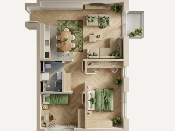 Prodaja dvosobnog stana 66.90m² u novom kompleksu u izgradnji – Petrovac, Budvanska rivijera | 150 m od mora