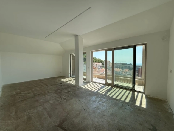 Dvosoban stan 89 m² sa pogledom na more i planine – Pržno, Budva