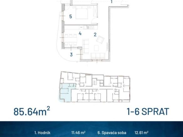 Dvosoban stan 72 m² u novogradnji, 500 m od mora – Ilino, Bar