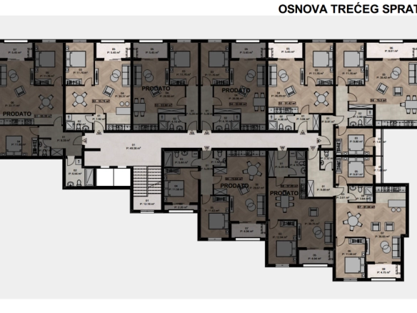 Jednosoban stan 52 m² u zgradi u izgradnji, 500 m od mora – Ilino, Bar