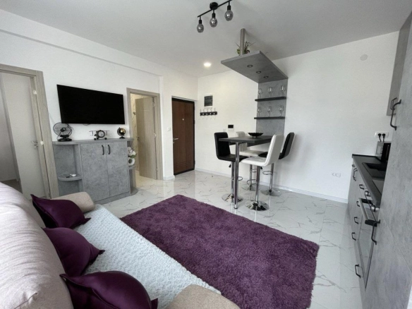 Jednosoban stan 36 m² sa pogledom na more iz spavaće sobe – Đenovići, Herceg Novi