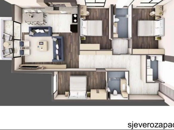 Trosoban stan 113 m² u kompleksu u izgradnji – Bar
