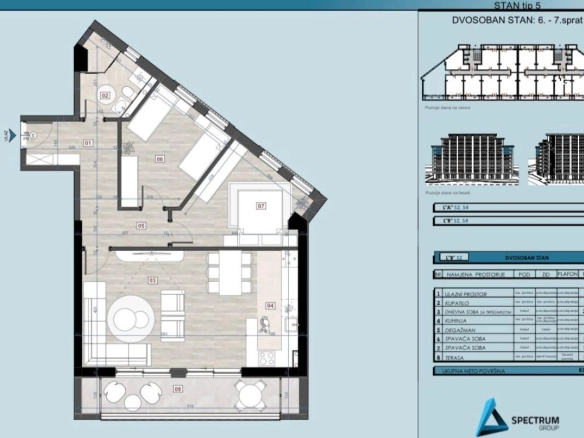 Dvosoban stan 82 m² u modernom kompleksu u izgradnji – Bar