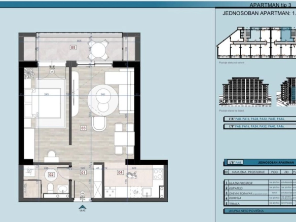 Jednosoban stan 42 m² u modernom kompleksu – Bar