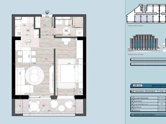 Jednosoban stan 42 m² u modernom kompleksu – Bar