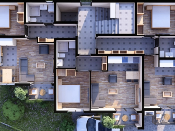 Jednosoban stan 45 m² u izgradnji, terasa sa pogledom na more – Ilino, Bar