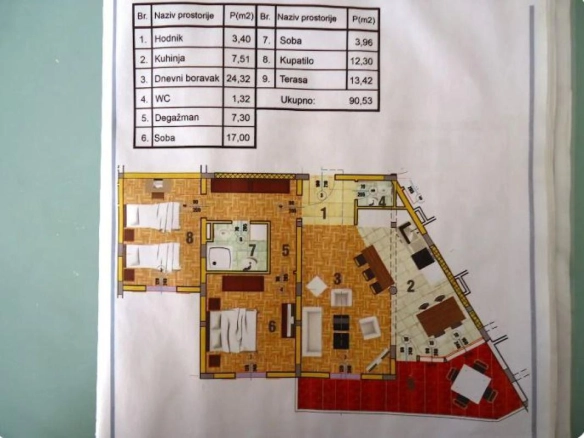 Dvosoban stan 91 m² na 250 m od mora – Petrovac, Budva