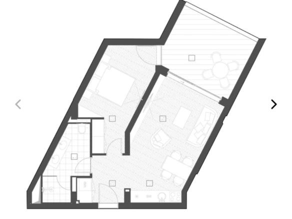 Jednosoban stan 58 m² u novom kompleksu sa bazenom – Bečići, Budva