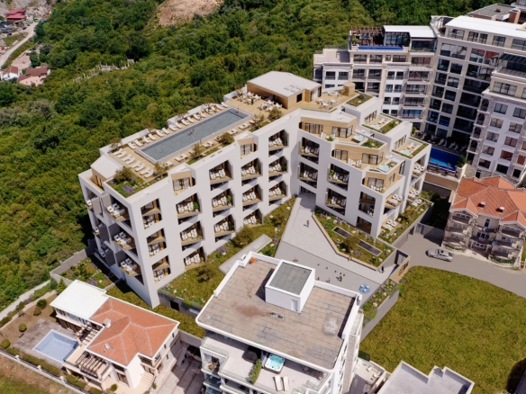 Jednosoban stan 58 m² u novom kompleksu sa bazenom – Bečići, Budva