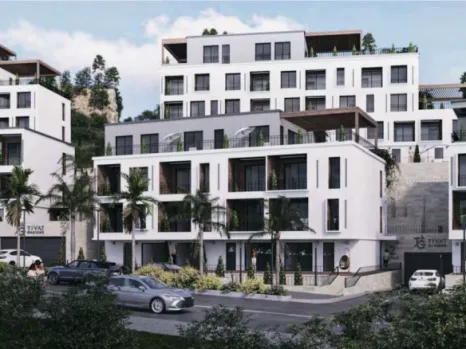 Jednosoban stan 51 m² u kompleksu u izgradnji – centar Tivta, Tivat