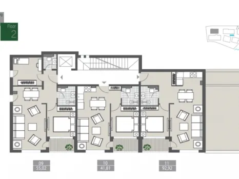 Jednosoban stan 51 m² u kompleksu u izgradnji – centar Tivta, Tivat