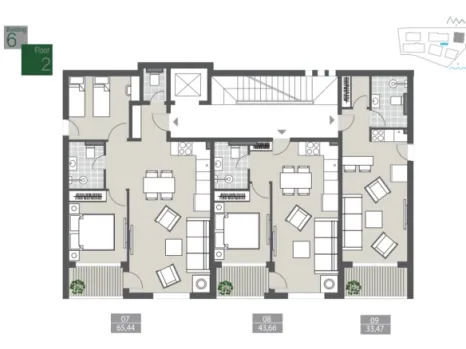 Dvosoban stan 71 m² u kompleksu u izgradnji u centru – Tivat