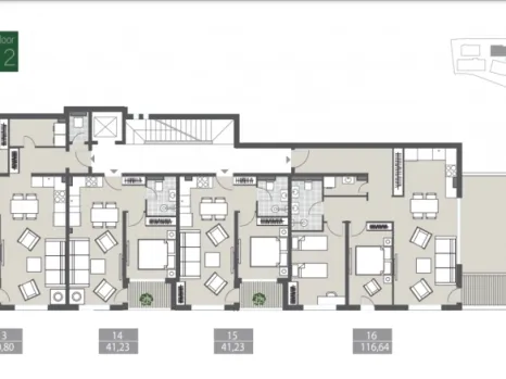 Dvosoban stan 67 m² u kompleksu u izgradnji – centar Tivta, Tivat