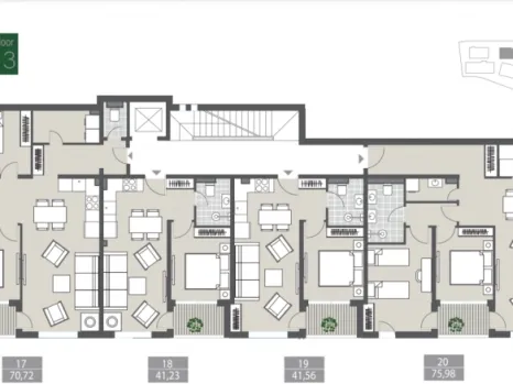 Dvosoban stan 72 m² u kompleksu u izgradnji – centar Tivta, Tivat