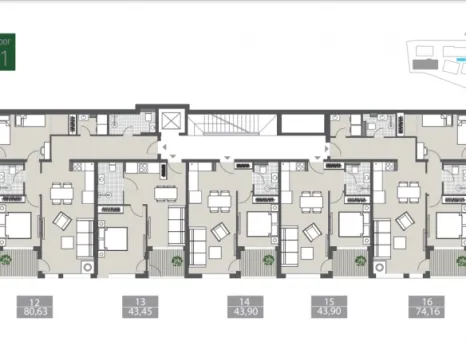 Dvosoban stan 76 m² u novogradnji u izgradnji – centar Tivta, Tivat