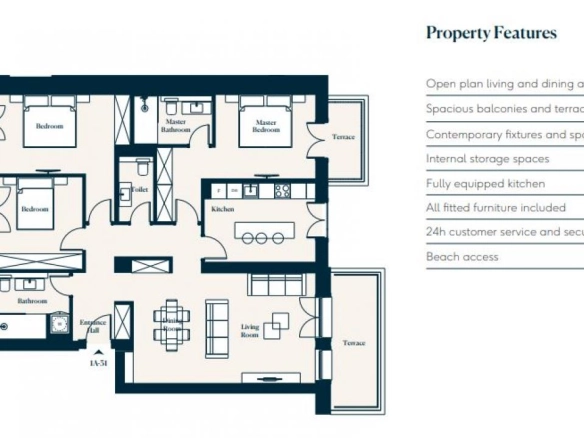 Trosoban stan 142 m² u zatvorenom kompleksu – Luštica