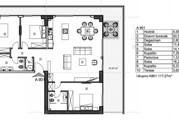 Penthaus 158 m² sa panoramskim pogledom na more i Stari grad – Budva