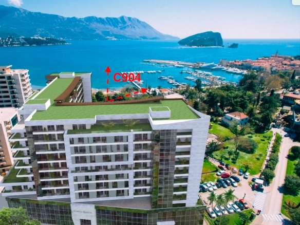 Penthaus 169 m² sa pogledom na more i Stari grad – Budva