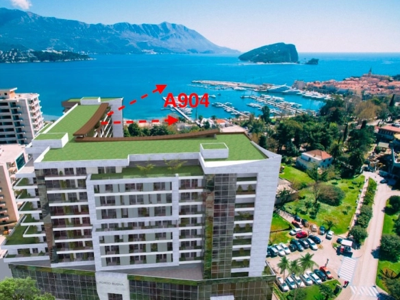 Dvosoban stan 195 m² sa pogledom na more i Stari grad – Budva