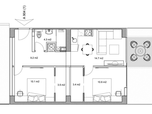 Dvosoban stan 131 m² sa pogledom na more i Stari grad – Budva