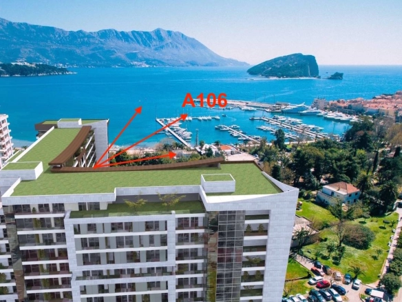 Dvosoban stan 100 m² sa pogledom na more i Stari grad – Budva
