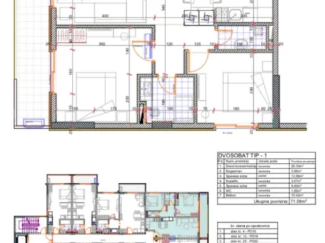 Dvosoban stan 72 m² u novom kompleksu sa bazenom – Bjeliši, Bar