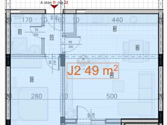 Jednosoban stan u izgradnji 49 m², Zabjelo – Podgorica
