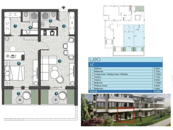 Jednosoban stan 56 m² – Kumbor, Herceg Novi — fotografija 10