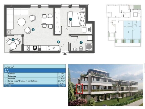 Jednosoban stan 56 m² – Kumbor, Herceg Novi — fotografija 12