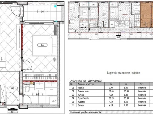 Dvosoban stan 58 m² – Đuraševići, Tivat — fotografija 8