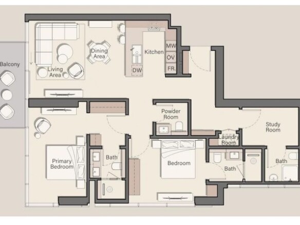 Dvosoban stan 124 m² – Dubai, Inostranstvo — fotografija 16